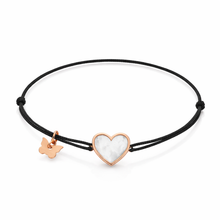 Load image into Gallery viewer, Memoire Small Heart Mother of Pearl Bracelet - Rose Gold Plated
