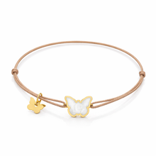 Load image into Gallery viewer, Memoire Small Butterfly Mother of Pearl Bracelet - Yellow Gold Plated
