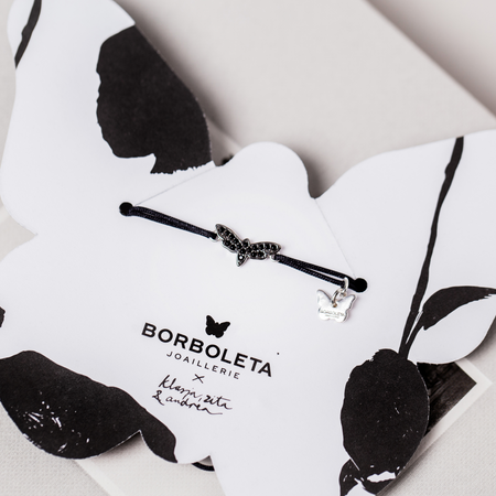 Zita & Klasja Night Butterfly on Black Bracelet