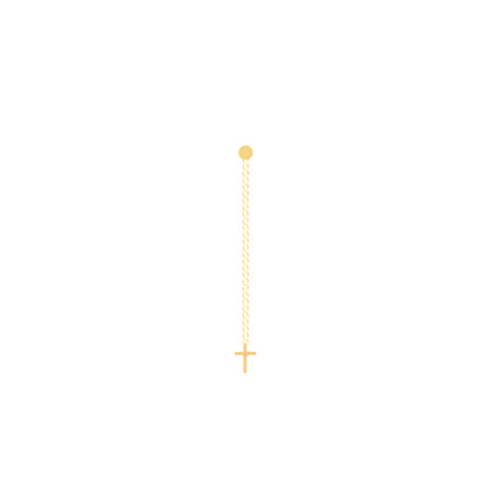 Hanging Chain Cross Earring