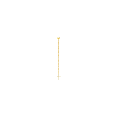 Hanging Chain Cross Earring