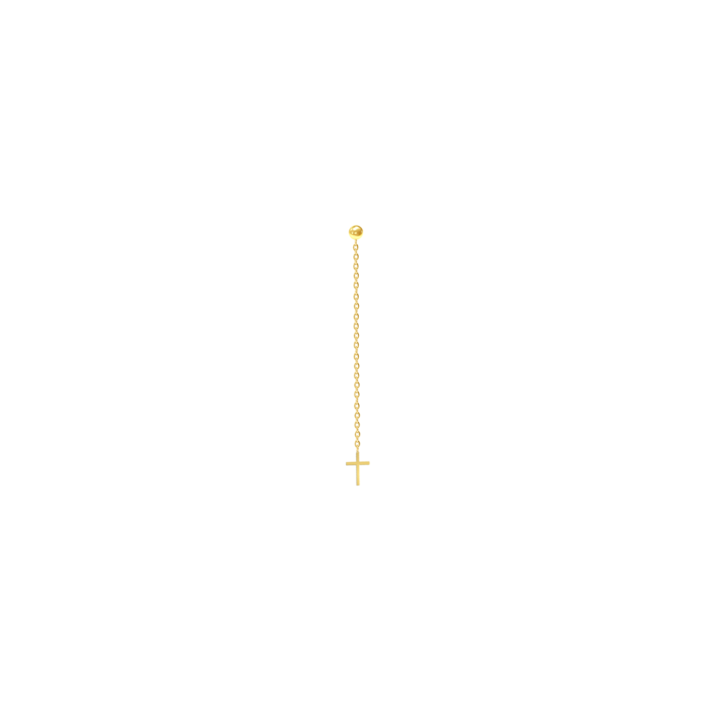 Hanging Chain Cross Earring
