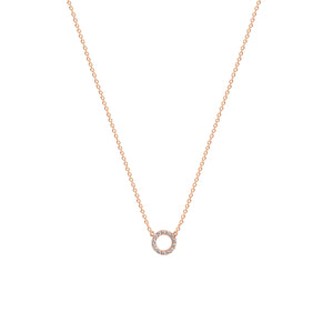 Sterling Silver Zircon Circle Necklace