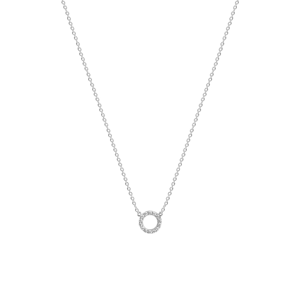 Sterling Silver Zircon Circle Necklace