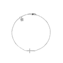 Load image into Gallery viewer, Sterling Silver Zircon Cross Bracelet
