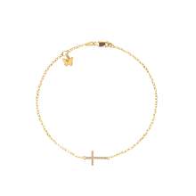 Load image into Gallery viewer, Sterling Silver Zircon Cross Bracelet
