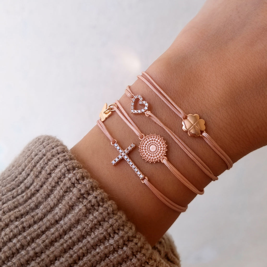 Zircon Cross Bracelet - Rose Gold Plated