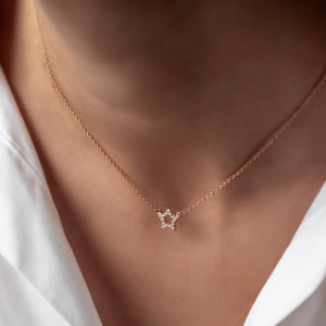 Sterling Silver Hole Star Zircon Necklace