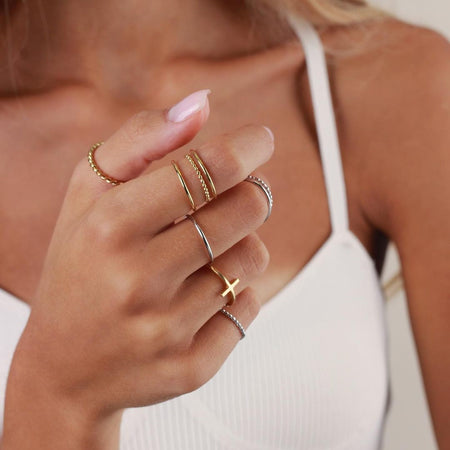 Memoire Cross Ring - Yellow Gold Plated