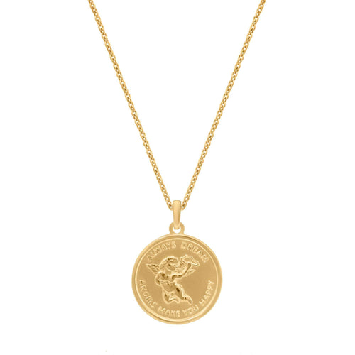 Sterling Silver Angel Medallion Necklace - NECKLACE - [variant.title]- Borboleta