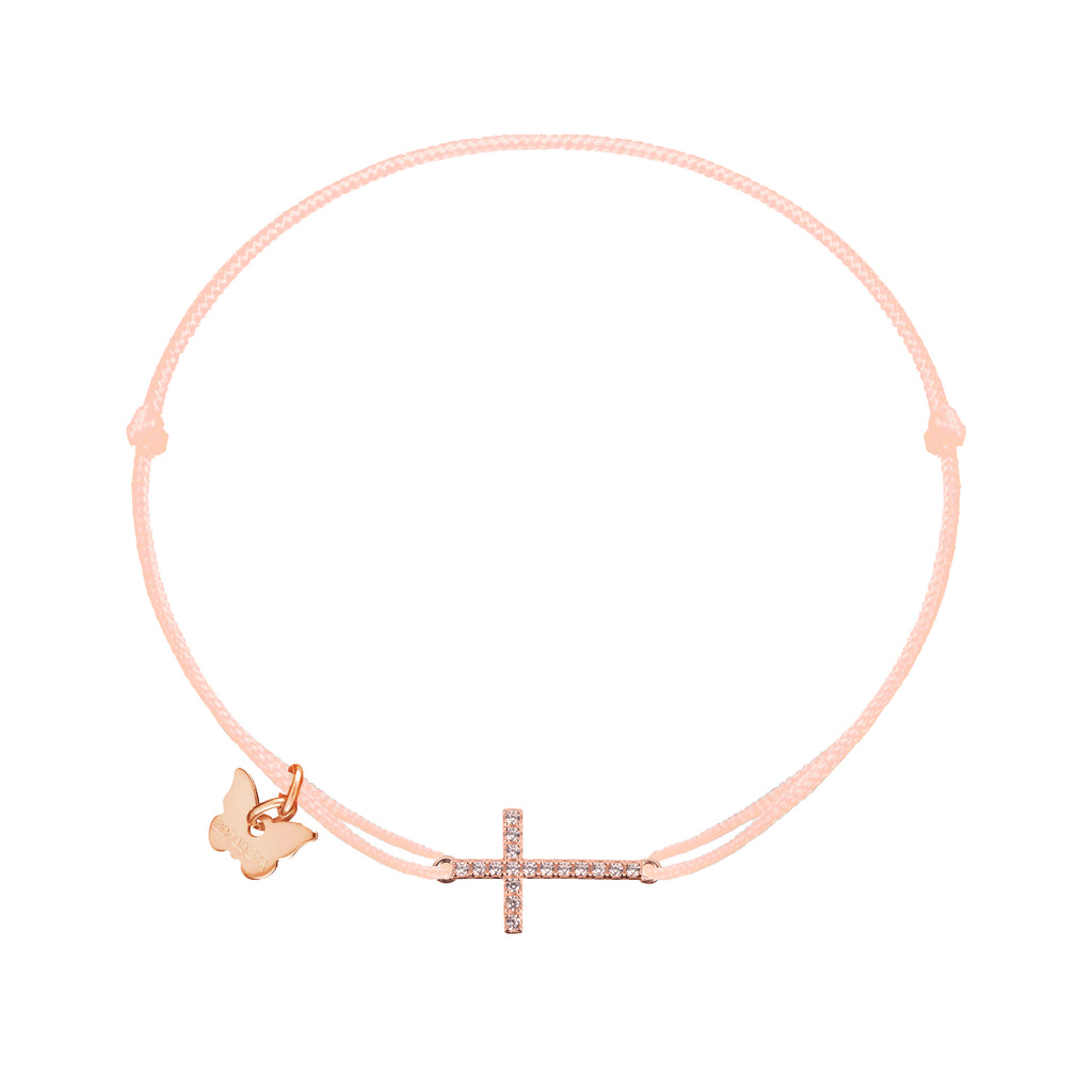 Zircon Cross Bracelet - Rose Gold Plated