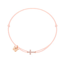 Load image into Gallery viewer, Small Zircon Cross Bracelet - Rose Gold Plated
