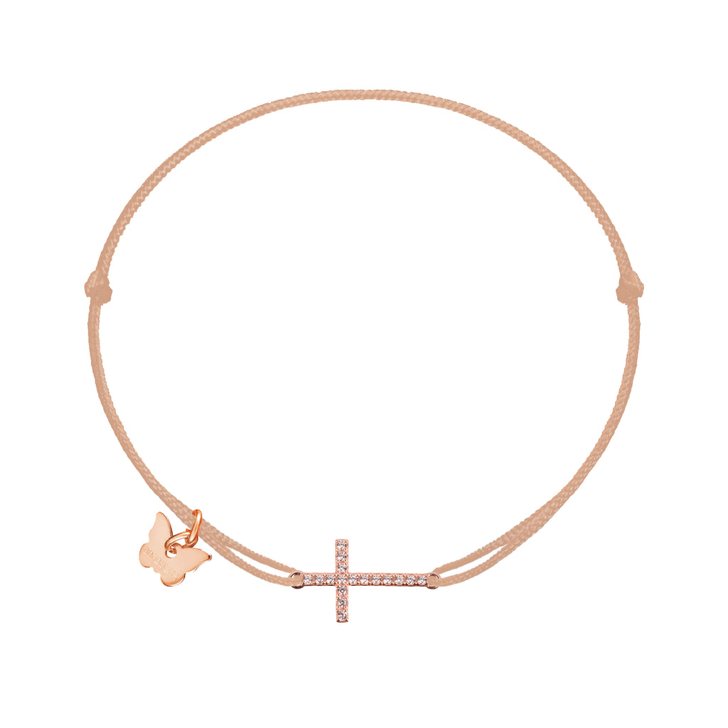 Zircon Cross Bracelet - Rose Gold Plated