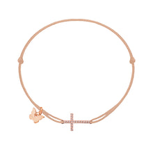 Load image into Gallery viewer, Zircon Cross Bracelet - Rose Gold Plated
