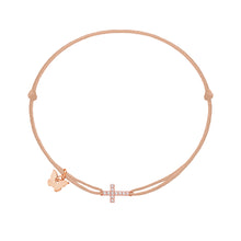 Load image into Gallery viewer, Small Zircon Cross Bracelet - Rose Gold Plated
