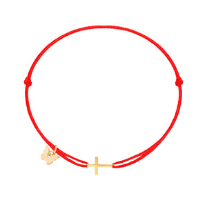 Small Cross Bracelet - Yellow Gold Plated