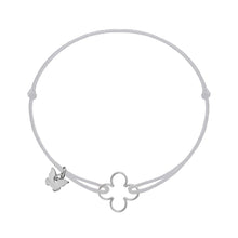 Load image into Gallery viewer, Hole Clover Bracelet - Rhodium Plated
