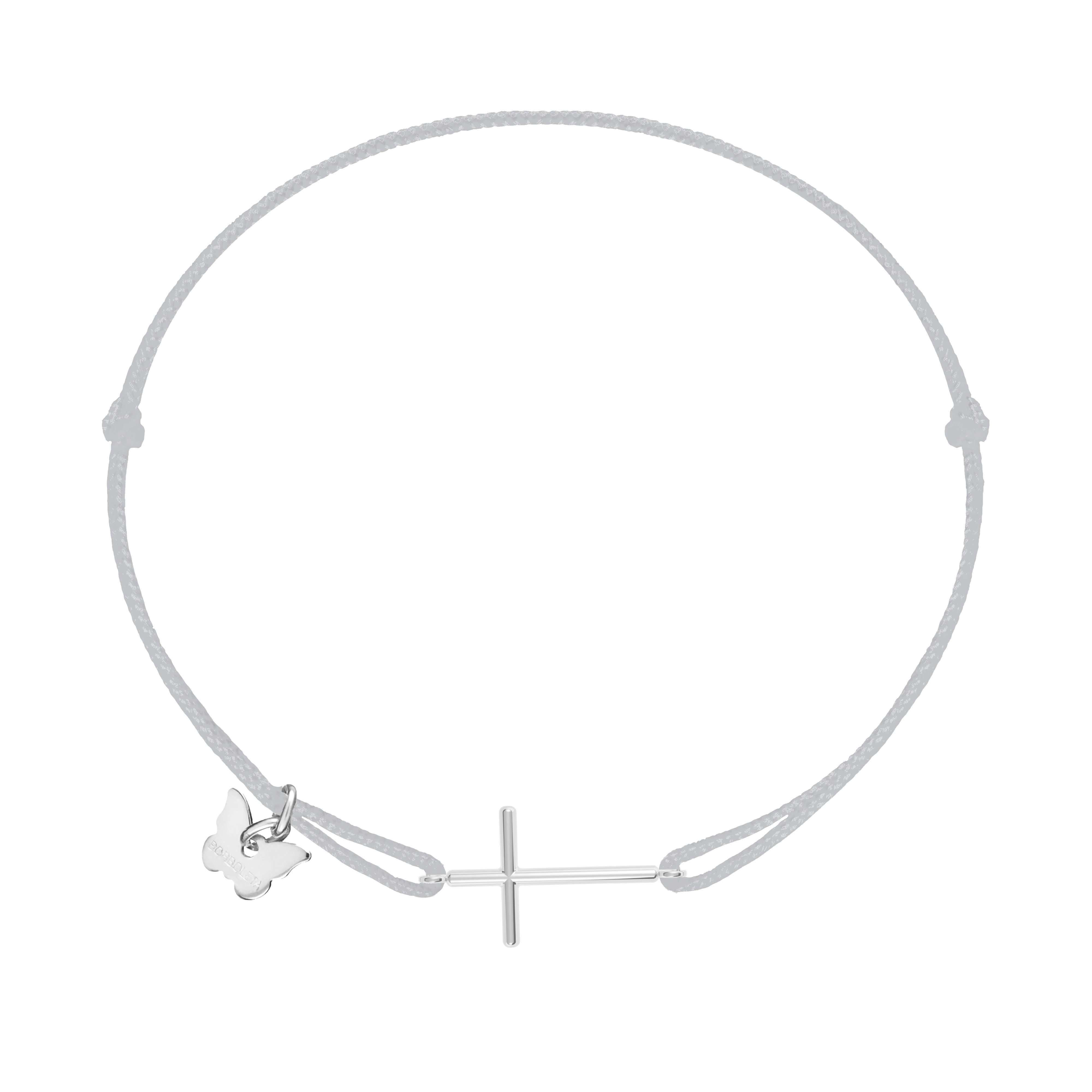 Cross Bracelet Rhodium Plated – Borboleta Joaillerie