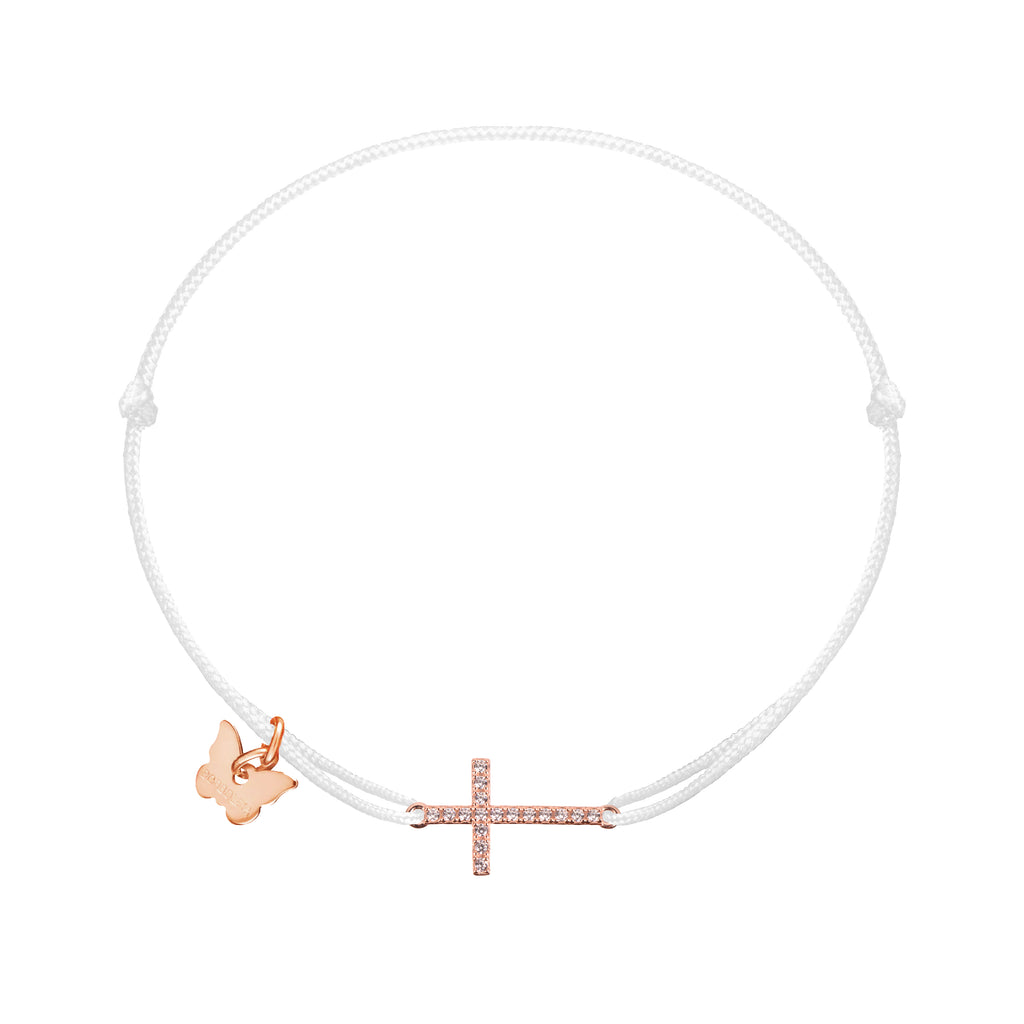 Zircon Cross Bracelet - Rose Gold Plated