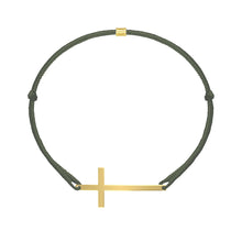 Load image into Gallery viewer, Man Cross Bracelet - Yellow Gold Plated
