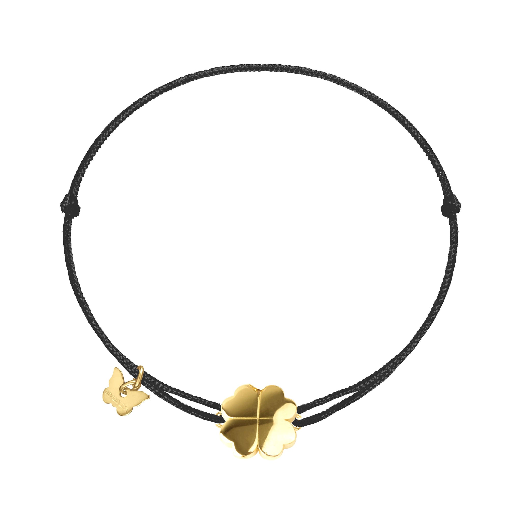 Blue Agate and Moissainite Charms 14k Solid Gold Four Leaf Clover Bracelet  - Opulenti Jewellers