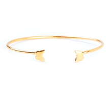 Load image into Gallery viewer, Sterling Silver Cuff Bracelet - Yellow Gold Plated - BRACELET - [variant.title]- Borboleta
