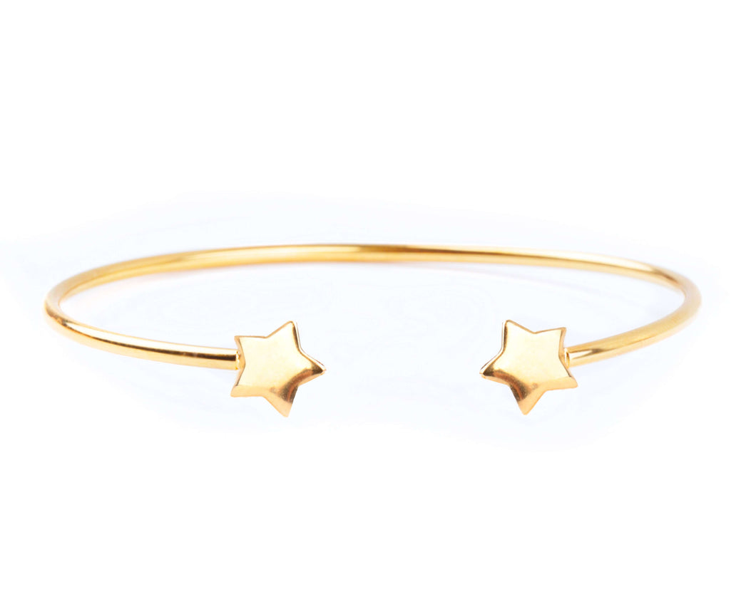 Sterling Silver Cuff Bracelet - Yellow Gold Plated - BRACELET - [variant.title]- Borboleta