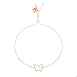 Memoire Small Butterfly Mother of Pearl Bracelet - Rose Gold Plated