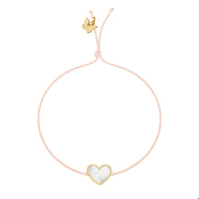 Load image into Gallery viewer, Memoire Small Heart Mother of Pearl Bracelet - Yellow Gold Plated

