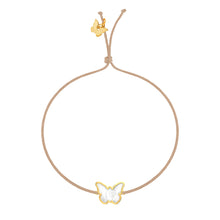 Load image into Gallery viewer, Memoire Small Butterfly Mother of Pearl Bracelet - Yellow Gold Plated
