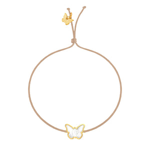 Memoire Small Butterfly Mother of Pearl Bracelet - Yellow Gold Plated