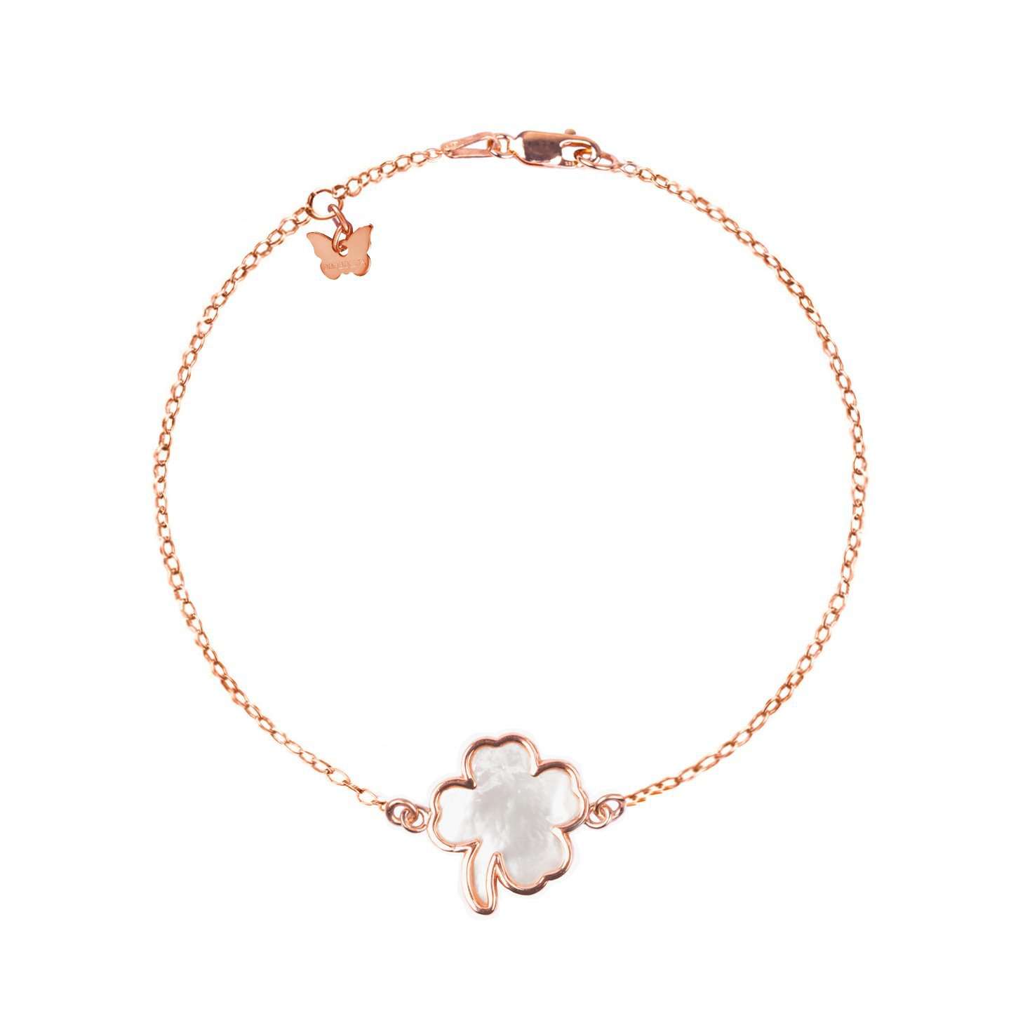 Sterling silver mother of pearl clover bracelet – Pearl Poetry