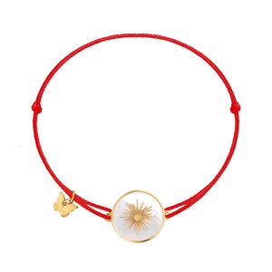 Memoire Sun Medallion Mother of Pearl Bracelet - Yellow Gold Plated