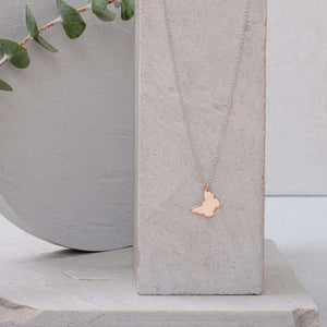 Sterling Silver Rose Gold Butterfly on White Gold Necklace - NECKLACE - [variant.title]- Borboleta