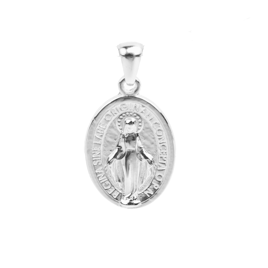 Small Saint Mary Charm - Rhodium