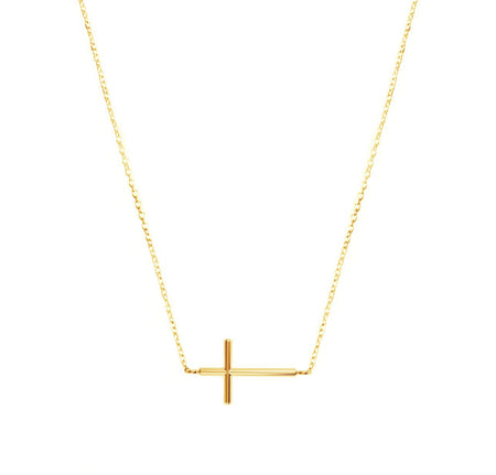 Sterling Silber Rose Gold Cross auf Rhodium Halskette
