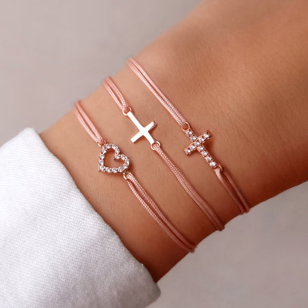 Small Cross Bracelet - Yellow Gold Plated