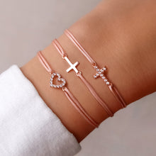 Load image into Gallery viewer, Small Cross Bracelet - White Gold Plated
