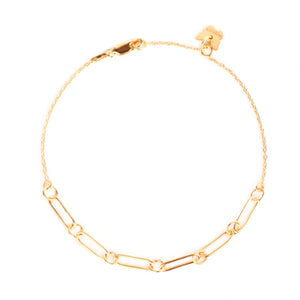 Sterling Silver Memoire Link Collectable Bracelet - Yellow Gold Plated