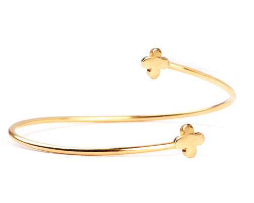 Sterling Silver Contaire Cuff Bracelet - Yellow Gold Plated - BRACELET - [variant.title]- Borboleta